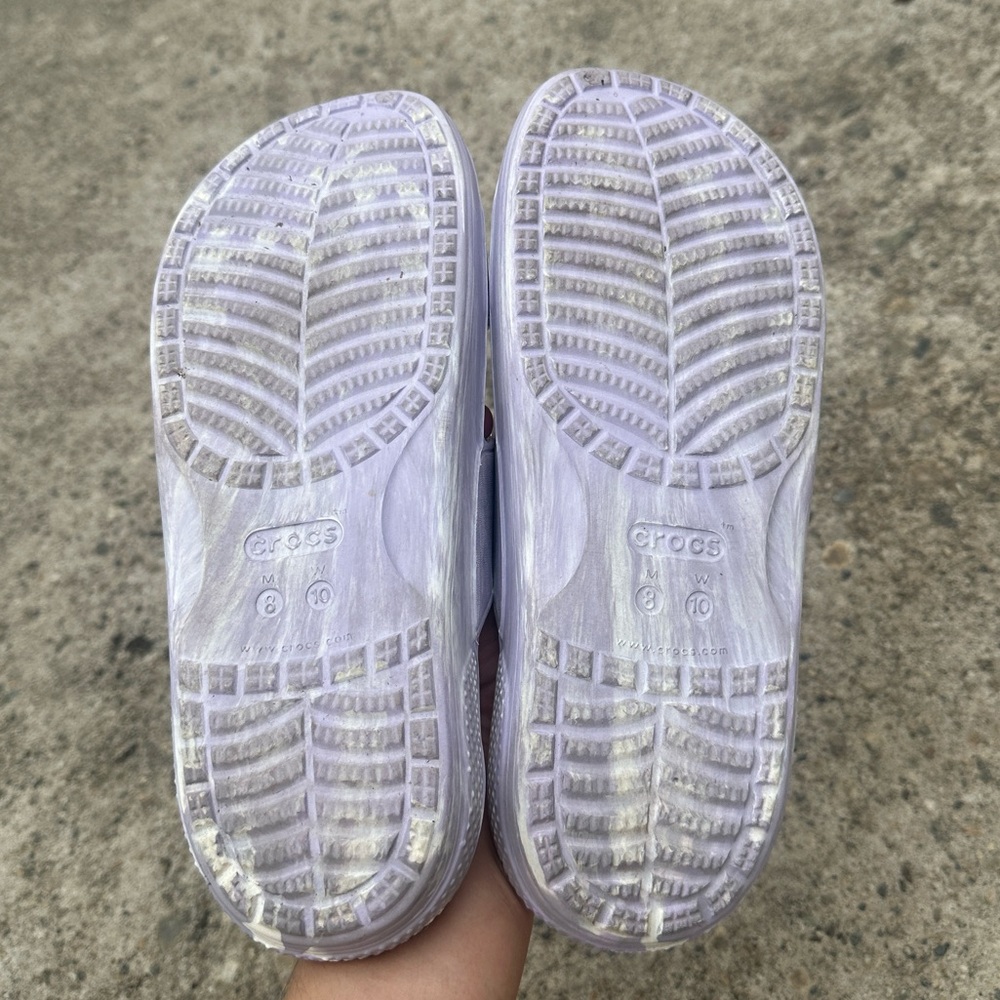 Purple Tie Dye Swirl Crocs Sandals Size10 - Picture 5 of 8